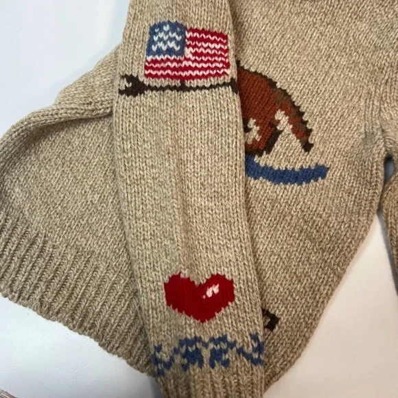 Polo Ralph Lauren Little Girls Rocking Horse Wool Blend Sweater - Picture 4 of 4